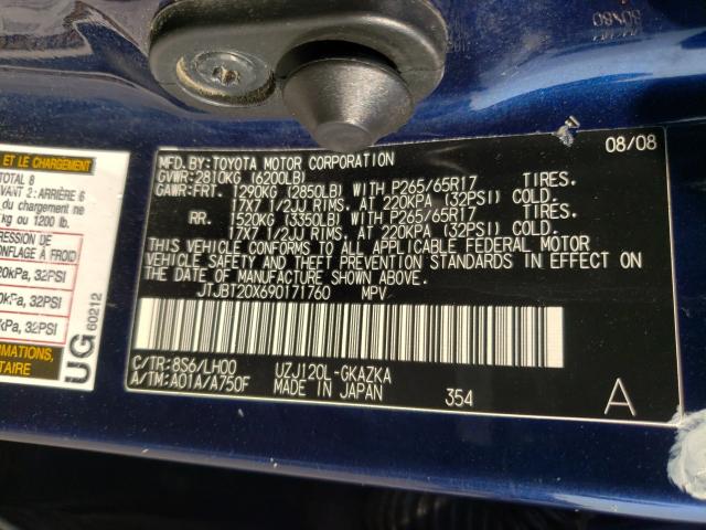 Photo 10 from auction – 2009 LEXUS GX 470 with VIN JTJBT20X690171760