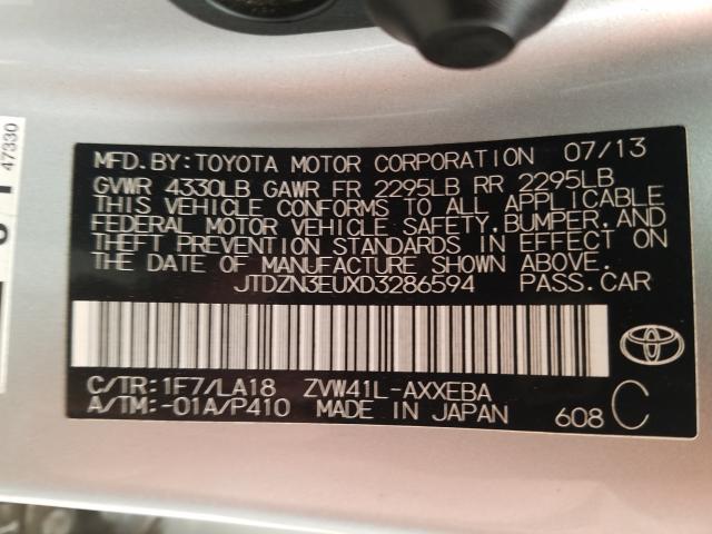 Photo 10 from auction – 2013 TOYOTA PRIUS V with VIN JTDZN3EUXD3286594