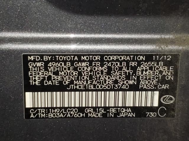 Photo 10 from auction – 2013 LEXUS GS 350 with VIN JTHCE1BL0D5013740