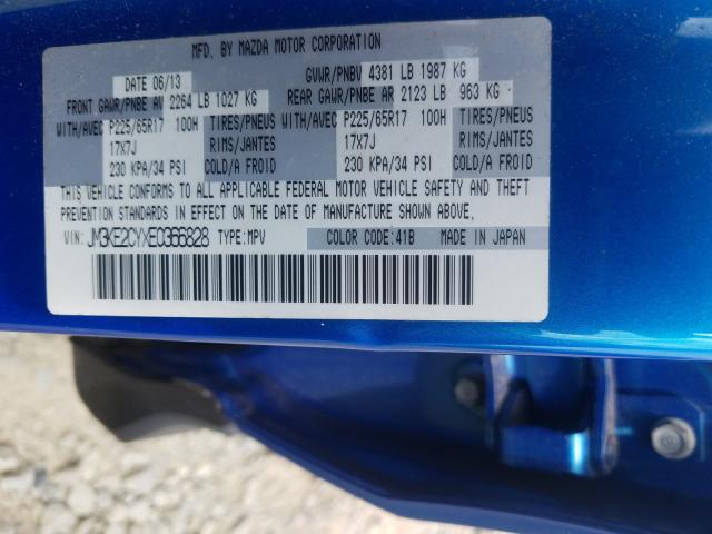 Photo 10 from auction – 2014 MAZDA CX-5 TOURI with VIN JM3KE2CYXE0366828