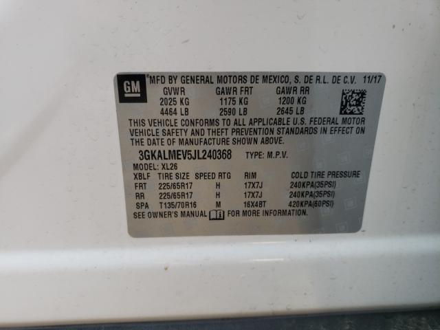 Photo 10 from auction – 2018 GMC TERRAIN SL with VIN 3GKALMEV5JL240368