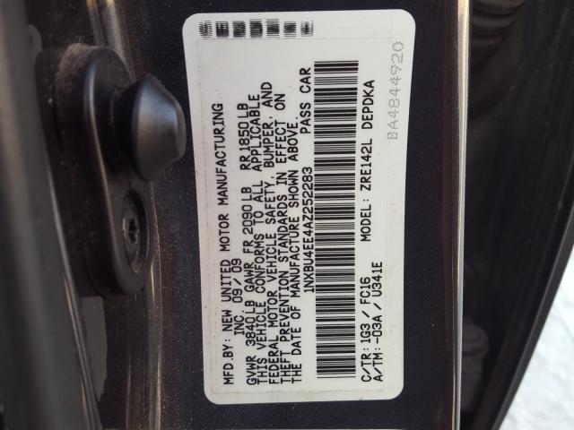 Photo 10 from auction – 2010 TOYOTA COROLLA BA with VIN 1NXBU4EE4AZ252283
