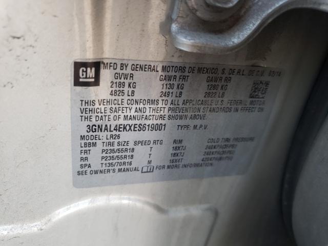 Photo 10 from auction – 2014 CHEVROLET CAPTIVA LT with VIN 3GNAL4EKXES619001