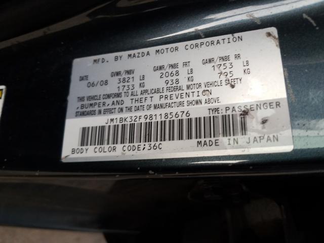 Photo 10 from auction – 2008 MAZDA 3 I with VIN JM1BK32F981185676