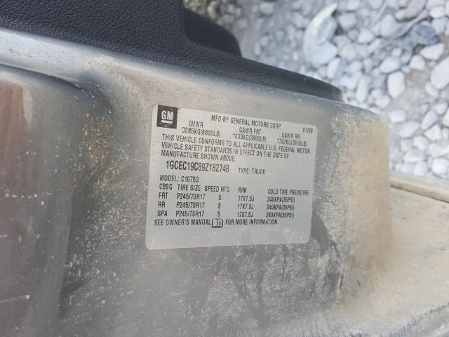 Photo 10 from auction – 2009 CHEVROLET SILVERADO with VIN 1GCEC19C89Z182748