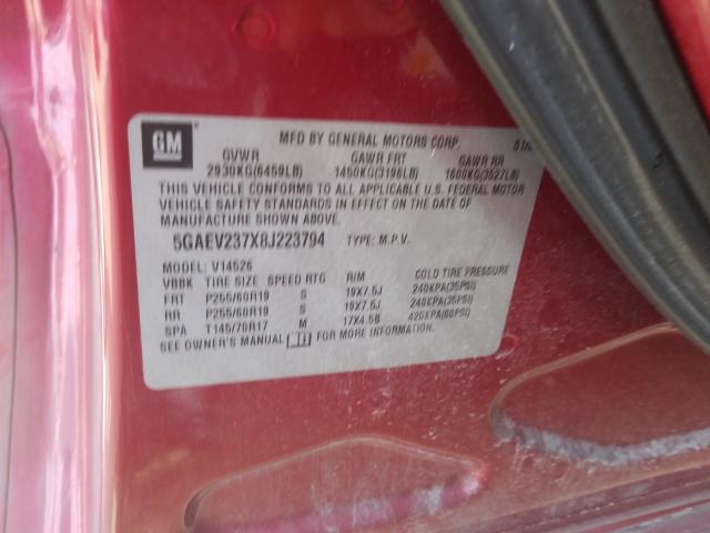 Photo 10 from auction – 2008 BUICK ENCLAVE CX with VIN 5GAEV237X8J223794