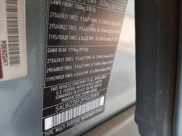 Photo 10 from auction – 2015 LAND ROVER RANGE ROVE with VIN SALWZ2EF3FA526904