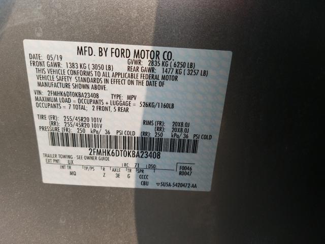 Photo 10 from auction – 2019 FORD FLEX LIMIT with VIN 2FMHK6DT0KBA23408