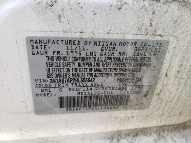 Photo 10 from auction – 2017 NISSAN SENTRA S with VIN 3N1AB7AP2HL656642