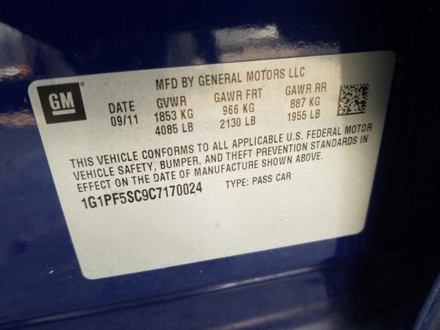 Photo 10 from auction – 2012 CHEVROLET CRUZE LT with VIN 1G1PF5SC9C7170024