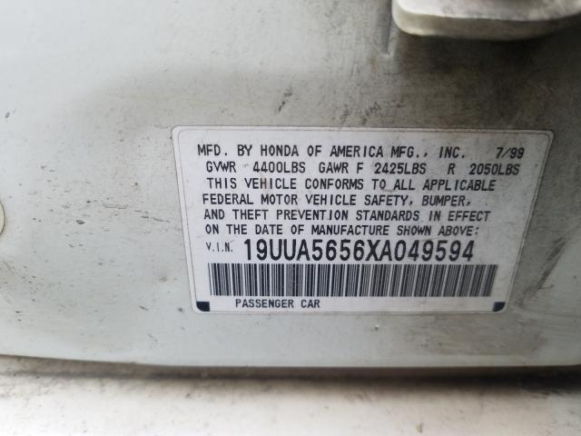 Photo 10 from auction – 1999 ACURA 3.2TL with VIN 19UUA5656XA049594