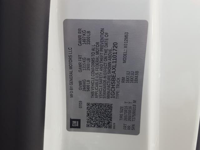 Photo 10 from auction – 2020 CHEVROLET COLORADO with VIN 1GCHSBEAXL1101720