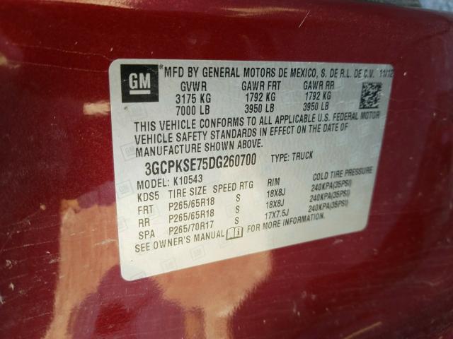 Photo 10 from auction – 2013 CHEVROLET SILVERADO with VIN 3GCPKSE75DG260700