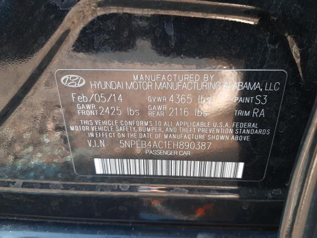 Photo 10 from auction – 2014 HYUNDAI SONATA GLS with VIN 5NPEB4AC1EH890387