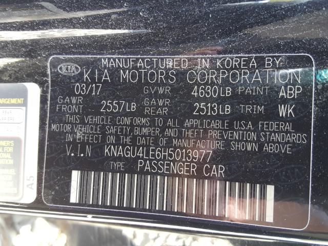 Photo 10 from auction – 2017 KIA OPTIMA HYB with VIN KNAGU4LE6H5013977
