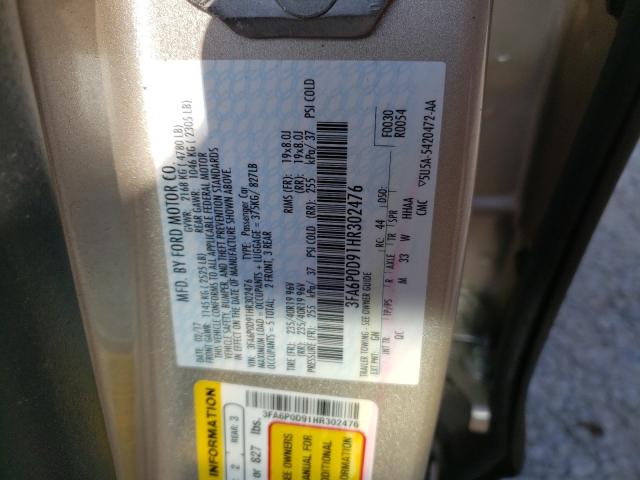 Photo 10 from auction – 2017 FORD FUSION TIT with VIN 3FA6P0D91HR302476