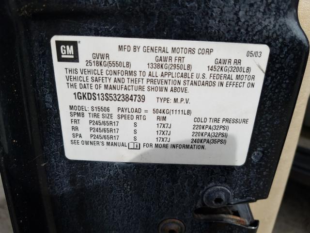 Photo 10 from auction – 2003 GMC ENVOY with VIN 1GKDS13S532384739