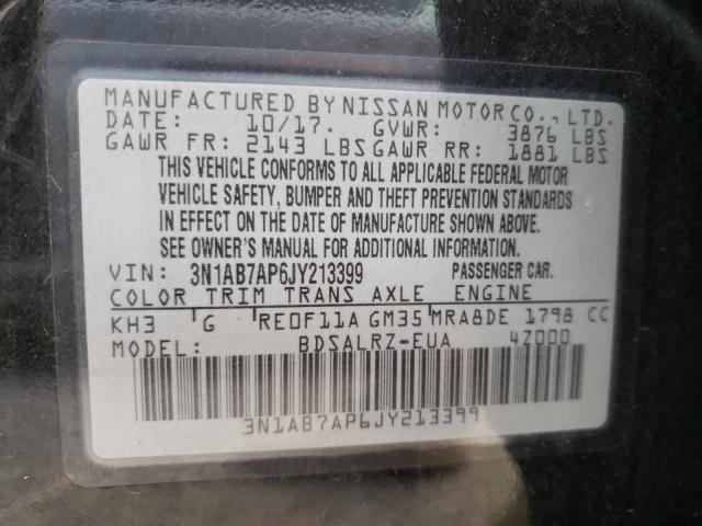 Photo 10 from auction – 2018 NISSAN SENTRA S with VIN 3N1AB7AP6JY213399