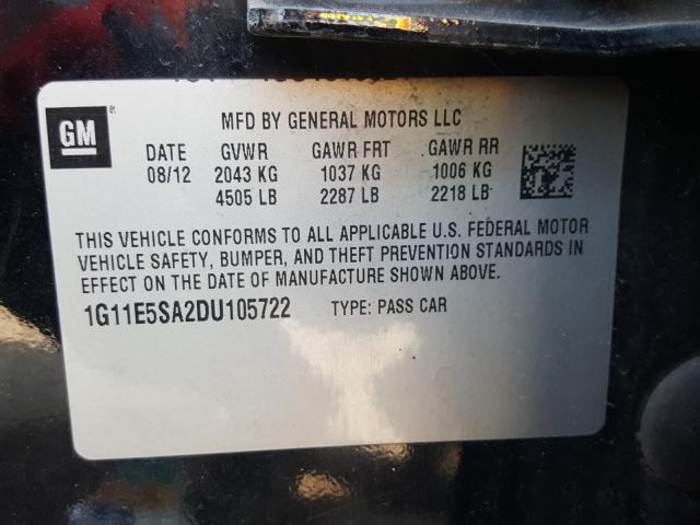 Photo 10 from auction – 2013 CHEVROLET MALIBU 2LT with VIN 1G11E5SA2DU105722