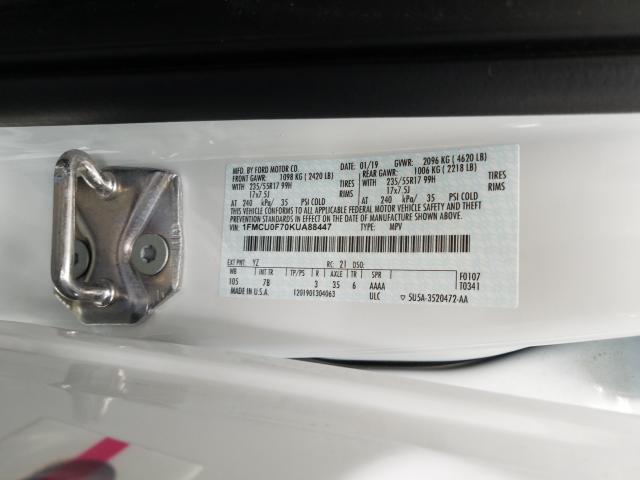Photo 10 from auction – 2019 FORD ESCAPE S with VIN 1FMCU0F70KUA88447