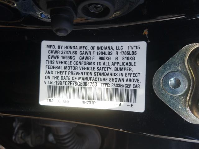 Photo 10 from auction – 2016 HONDA CIVIC EX with VIN 19XFC2F78GE004753