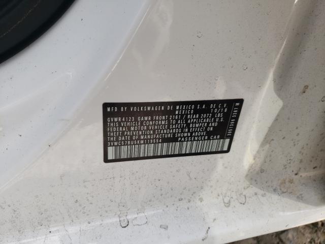 Photo 10 from auction – 2019 VOLKSWAGEN JETTA S with VIN 3VWC57BU5KM119554