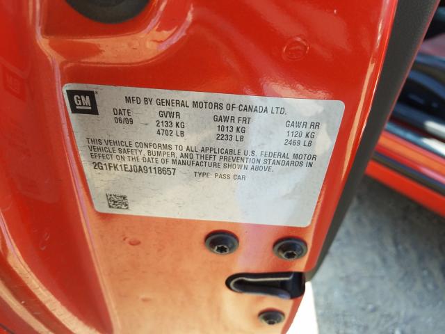 Photo 10 from auction – 2010 CHEVROLET CAMARO SS with VIN 2G1FK1EJ0A9118657