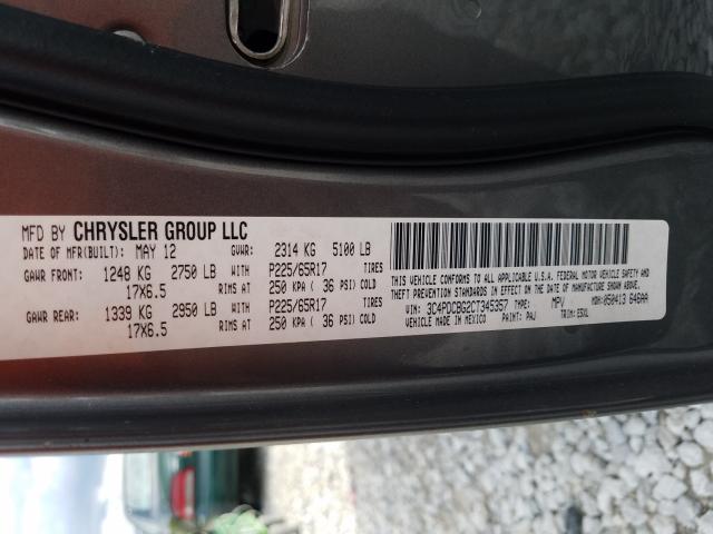 Photo 10 from auction – 2012 DODGE JOURNEY SX with VIN 3C4PDCBG2CT345357