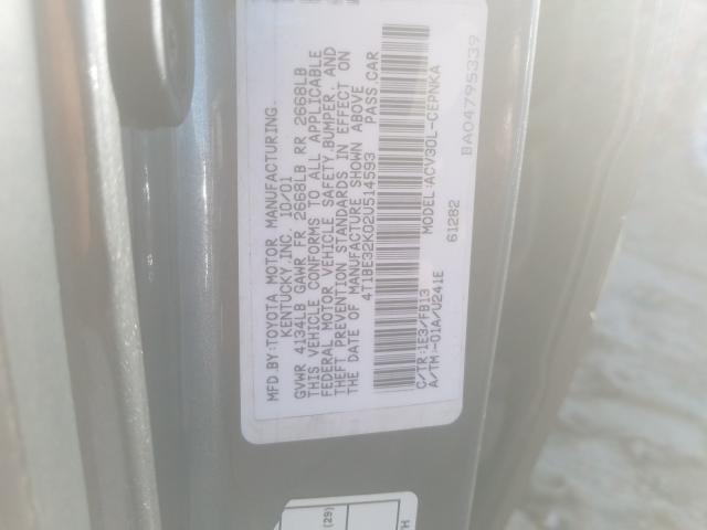 Photo 10 from auction – 2002 TOYOTA CAMRY LE with VIN 4T1BE32K02U514593