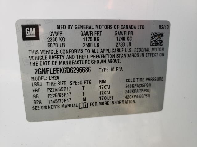 Photo 10 from auction – 2013 CHEVROLET EQUINOX LT with VIN 2GNFLEEK6D6296686