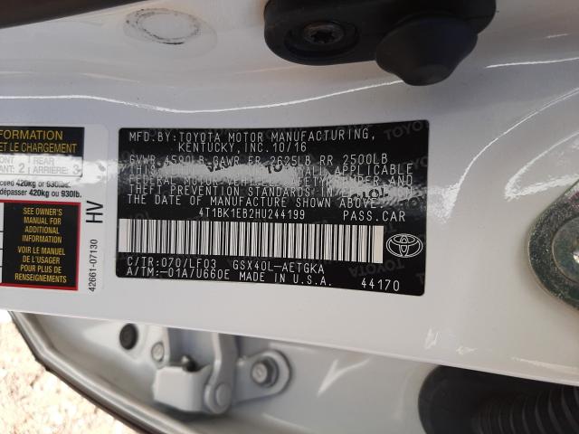 Photo 10 from auction – 2017 TOYOTA AVALON XLE with VIN 4T1BK1EB2HU244199