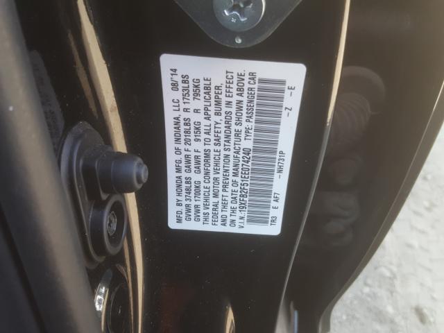 Photo 10 from auction – 2014 HONDA CIVIC LX with VIN 19XFB2F51EE074240