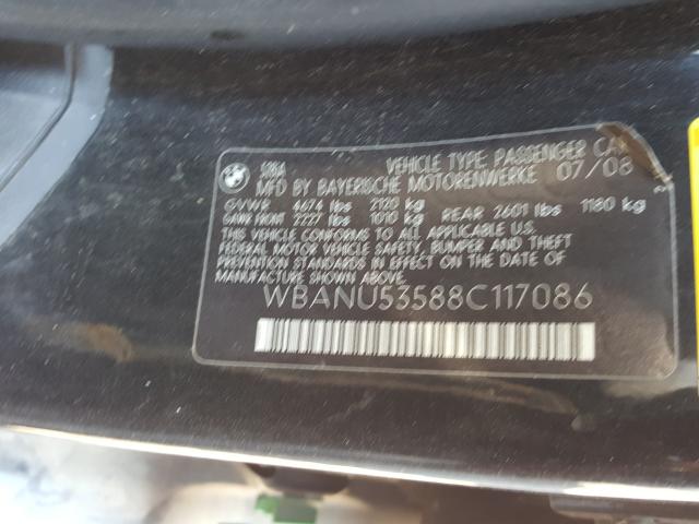 Photo 10 from auction – 2008 BMW 528 I with VIN WBANU53588C117086