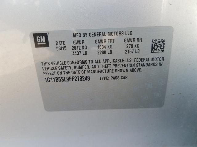 Photo 10 from auction – 2015 CHEVROLET MALIBU LS with VIN 1G11B5SL9FF278249