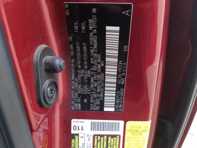 Photo 10 from auction – 2016 TOYOTA SIENNA LE with VIN 5TDKK3DC1GS750992