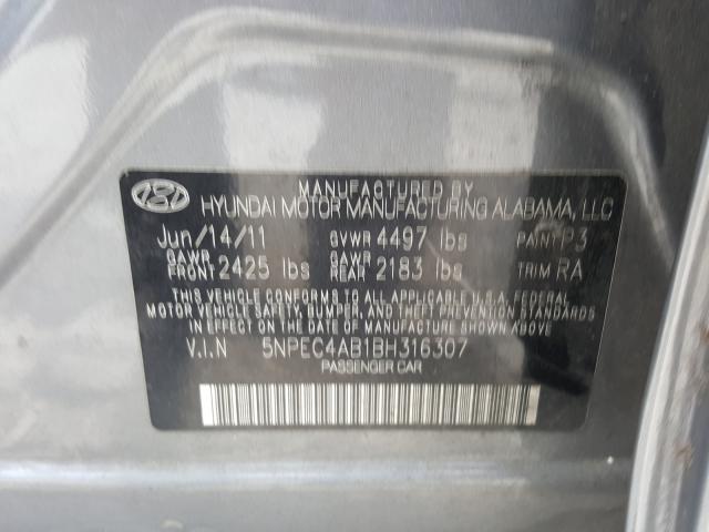 Photo 10 from auction – 2011 HYUNDAI SONATA SE with VIN 5NPEC4AB1BH316307
