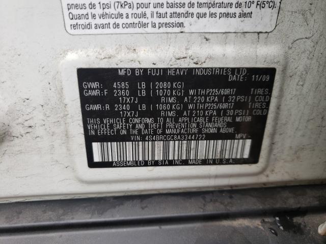 Снимка 10 от търг – 2010 SUBARU OUTBACK 2. с VIN 4S4BRCGC8A3344722