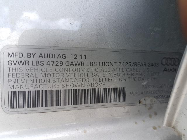 Photo 10 from auction – 2012 AUDI A4 PREMIUM with VIN WAUAFAFL6CN017688