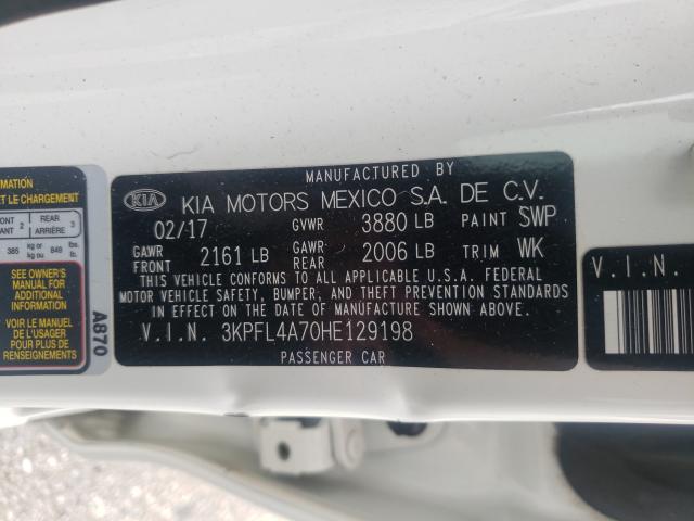 Photo 10 from auction – 2017 KIA FORTE LX with VIN 3KPFL4A70HE129198