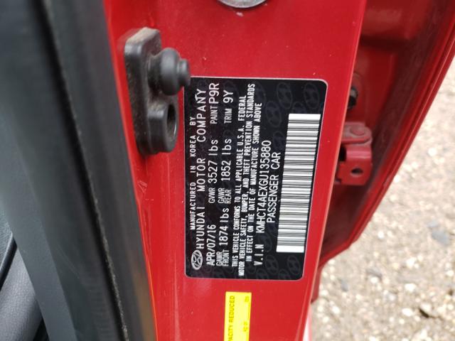 Photo 10 from auction – 2016 HYUNDAI ACCENT SE with VIN KMHCT4AEXGU135880