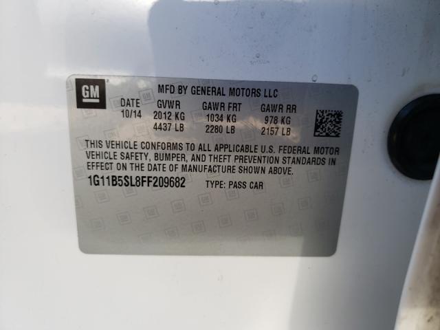 Photo 10 from auction – 2015 CHEVROLET MALIBU LS with VIN 1G11B5SL8FF209682