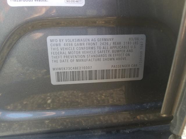 Photo 10 from auction – 2008 VOLKSWAGEN PASSAT LUX with VIN WVWEK73C48E210307