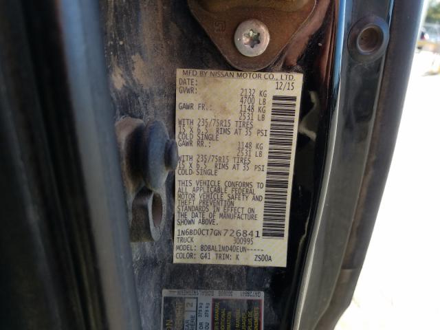Photo 10 from auction – 2016 NISSAN FRONTIER S with VIN 1N6BD0CT7GN726841