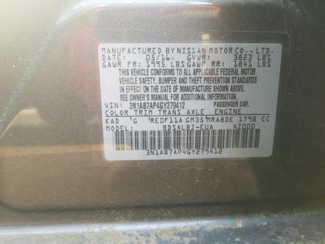 Photo 10 from auction – 2016 NISSAN SENTRA S with VIN 3N1AB7AP4GY279412