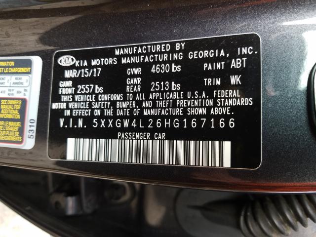 Photo 10 from auction – 2017 KIA OPTIMA SX with VIN 5XXGW4L26HG167166