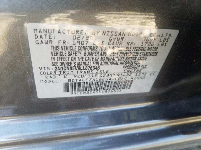 Photo 10 from auction – 2020 NISSAN VERSA SV with VIN 3N1CN8EV9LL876545