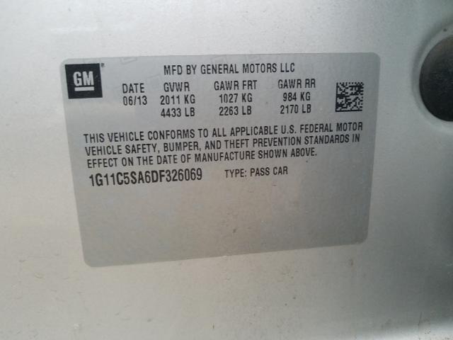 Photo 10 from auction – 2013 CHEVROLET MALIBU 1LT with VIN 1G11C5SA6DF326069