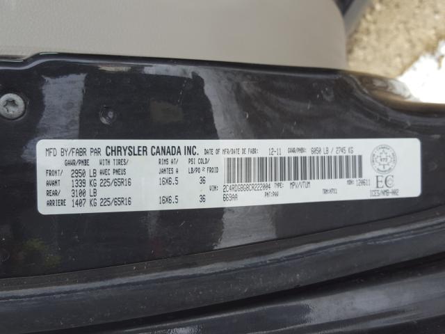 Photo 10 from auction – 2012 DODGE GRAND CARA with VIN 2C4RDGBG8CR222004