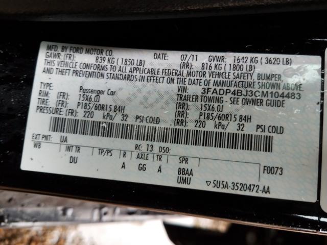 Photo 10 from auction – 2012 FORD FIESTA SE with VIN 3FADP4BJ3CM104483