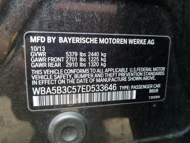 Photo 10 from auction – 2014 BMW 535 XI with VIN WBA5B3C57ED533646